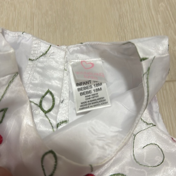 3/$10 Youngland Baby 18 Month White Red Bow Dress - Picture 4 of 9